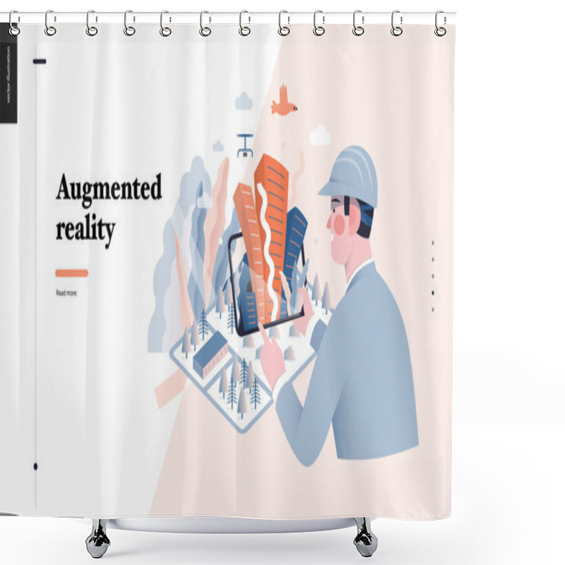 Personality  Technology Topic Illustration Shower Curtains