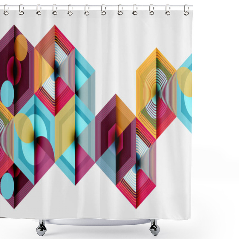 Personality  Hexagons, Diamonds Pattern. Geometric Repeating Hexagon Background Shower Curtains