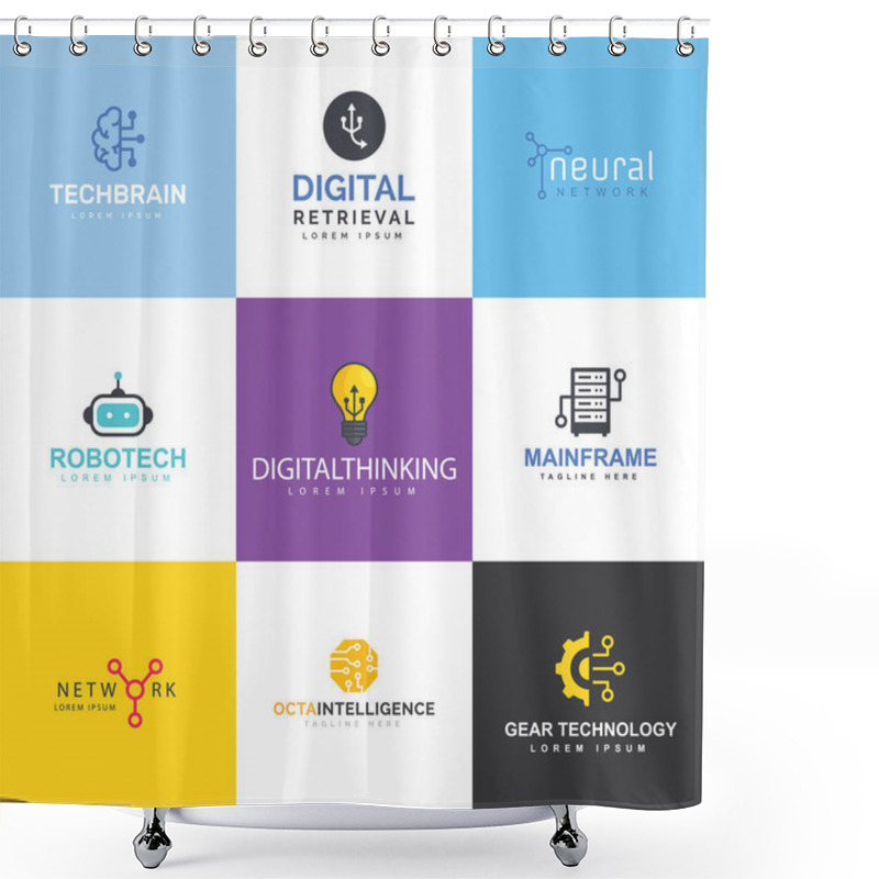 Personality  Pack Of Artificial Intelligence Logos  Shower Curtains