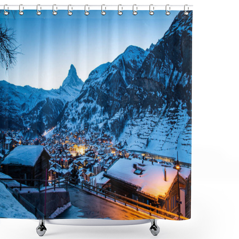 Personality  Amazing View Of Matterhorn Peak From Zermatt Shower Curtains