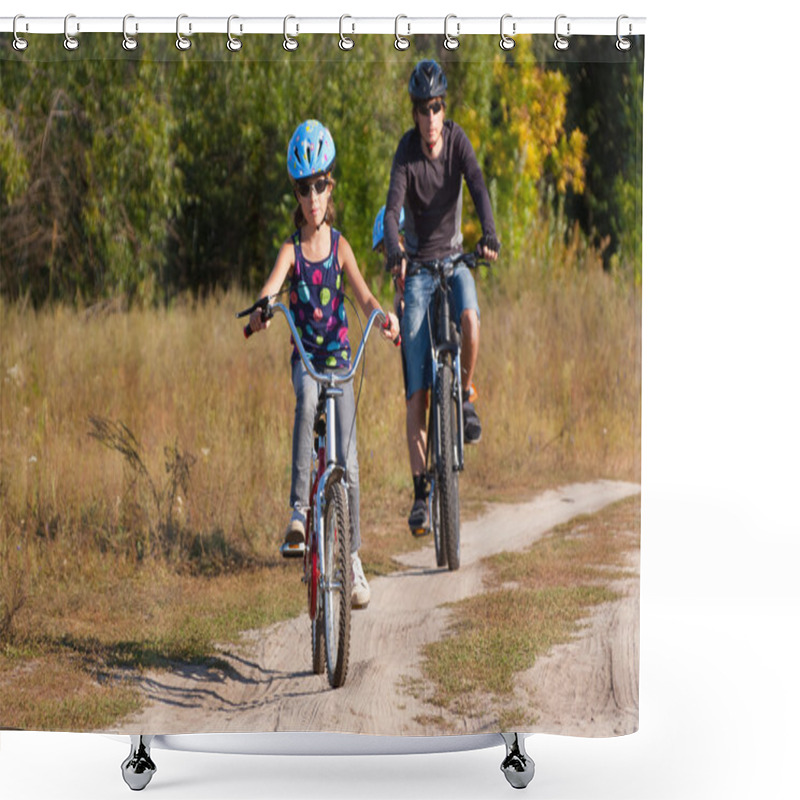 Personality  Active Family Cycling Outdoors Shower Curtains