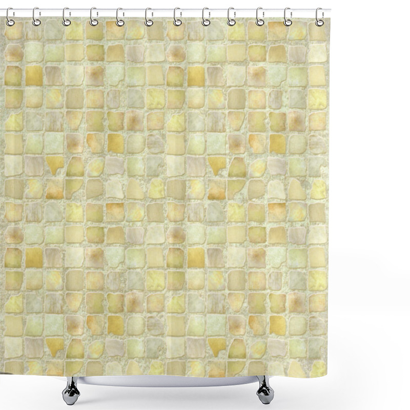 Personality  Image Of A Antique Stone Tile Mosaic Shower Curtains