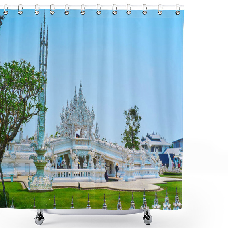 Personality  Bridge Of Rebirth Of White Temple, Chiang Rai, Thailand Shower Curtains