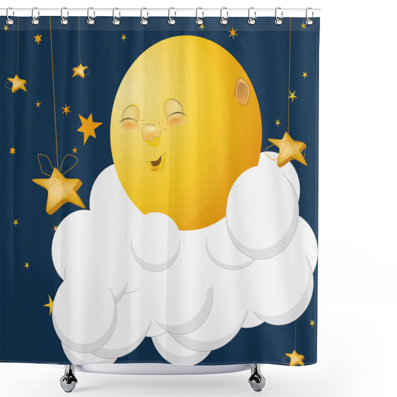 Personality  The Kind Moon On A Cloud Shower Curtains