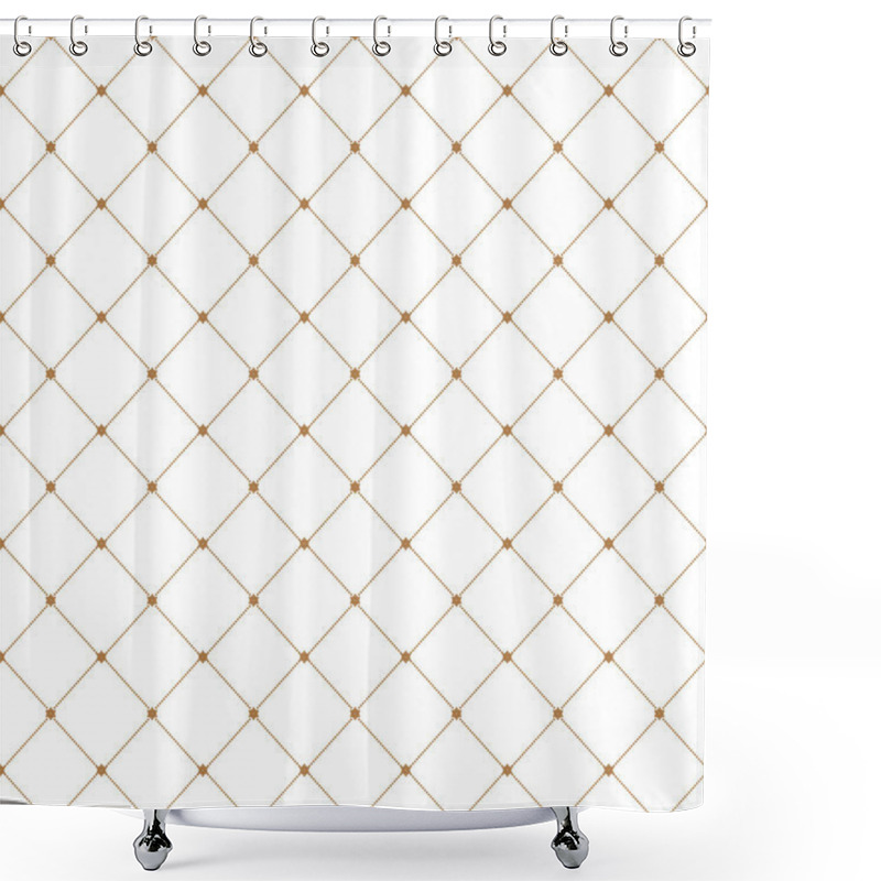 Personality  Cell, Grid With Diagonal Lines Seamless Background Shower Curtains