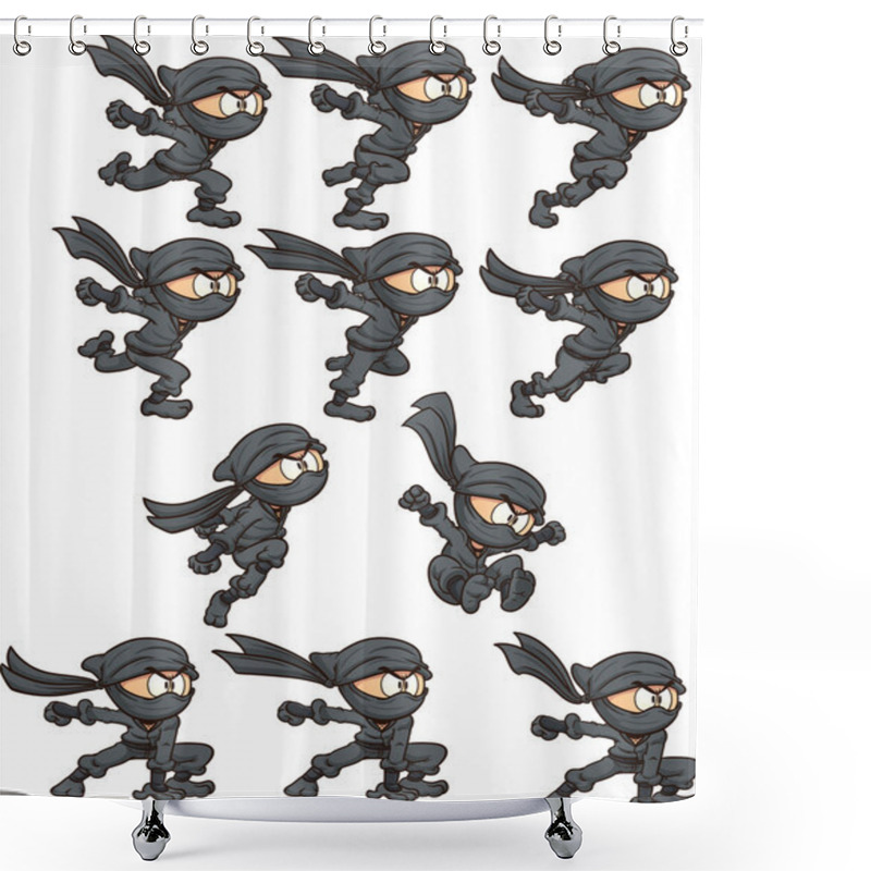 Personality  Cartoon Ninja Shower Curtains