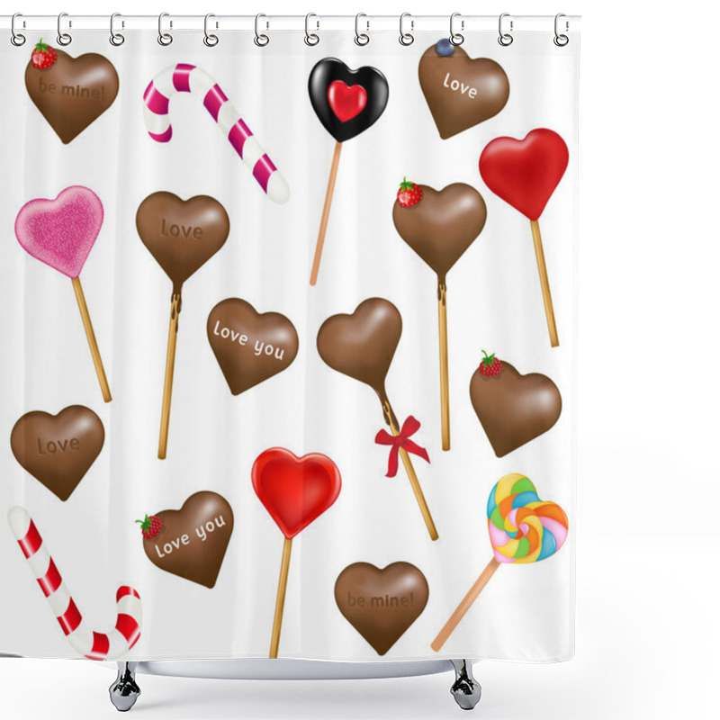 Personality  Lollipops And Sweets Shower Curtains