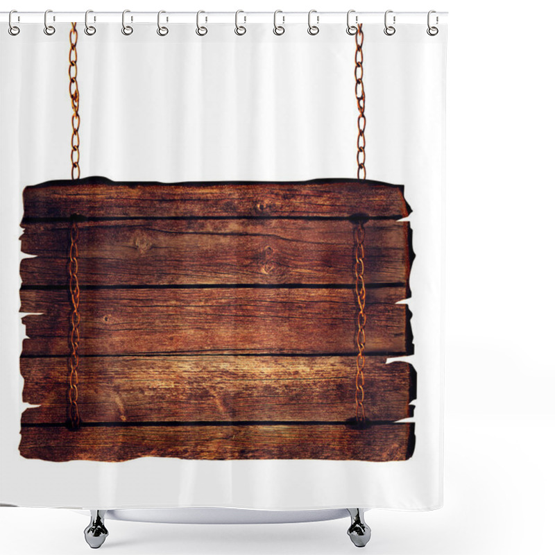 Personality  Wooden Sign Shower Curtains