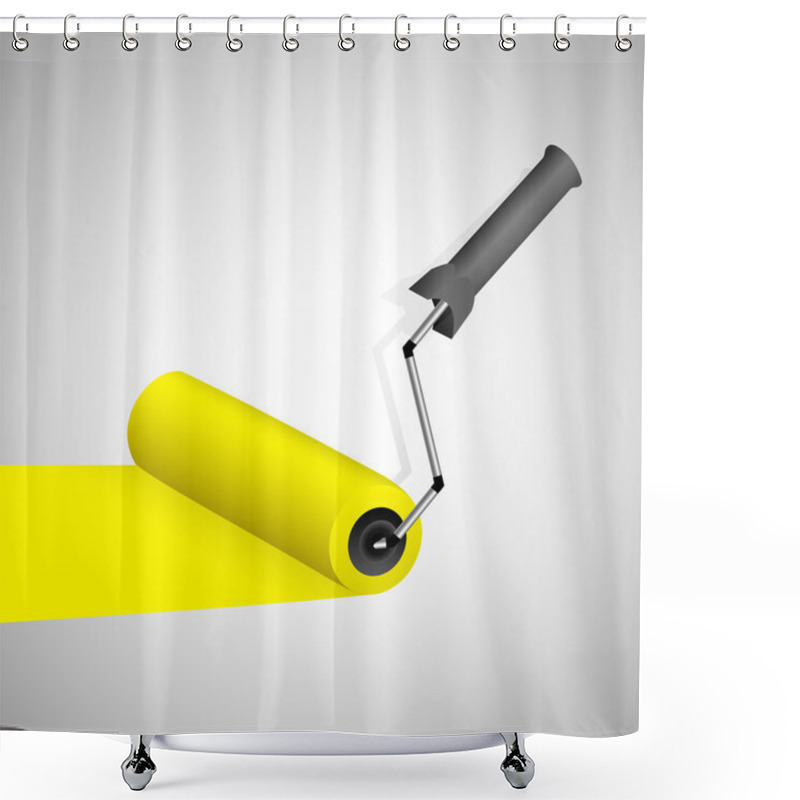 Personality  Paint Roller. Vector Illustration. Shower Curtains