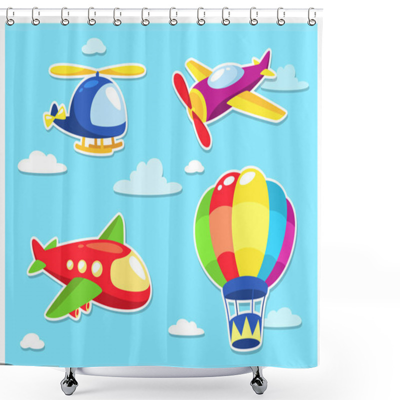 Personality  Air Transportation Cartoon Shower Curtains