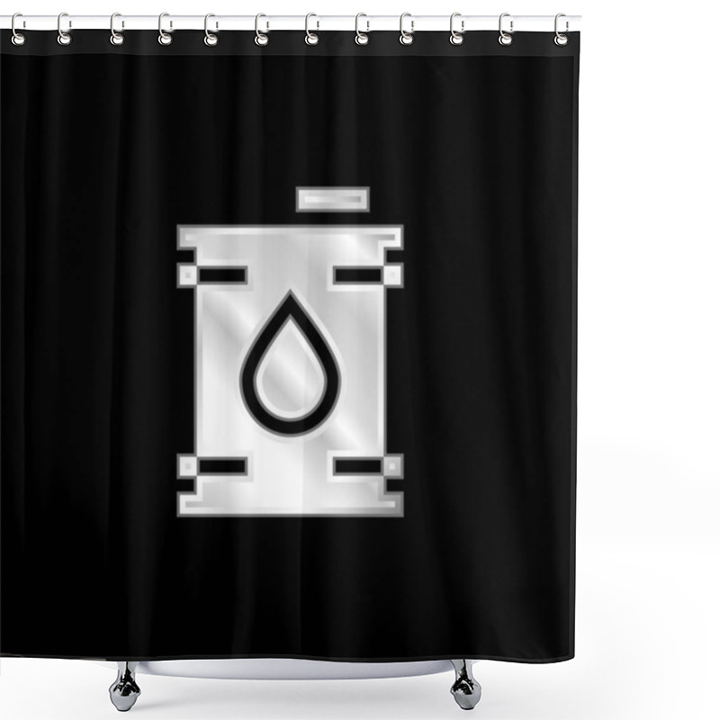 Personality  Barrel Silver Plated Metallic Icon Shower Curtains