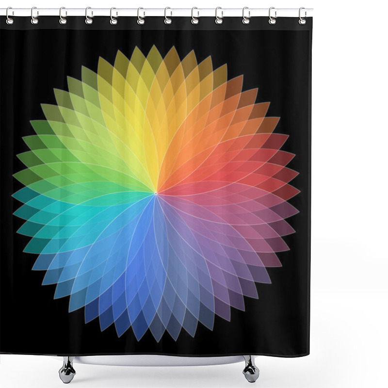 Personality  Rainbow Flower Element Design Shower Curtains