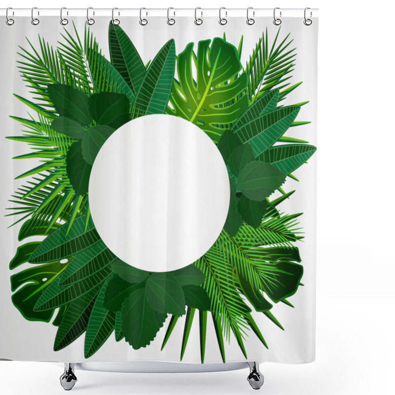 Personality  Tropical Leaves. Floral Design Background. Shower Curtains