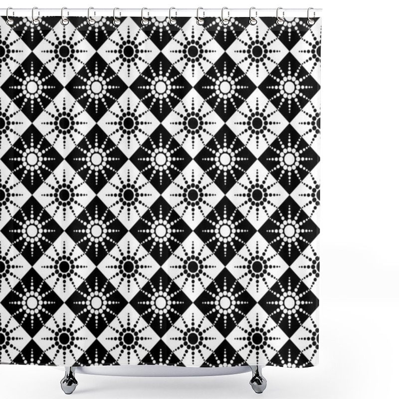 Personality  Seamless Checked Pattern With Dots Design. Shower Curtains