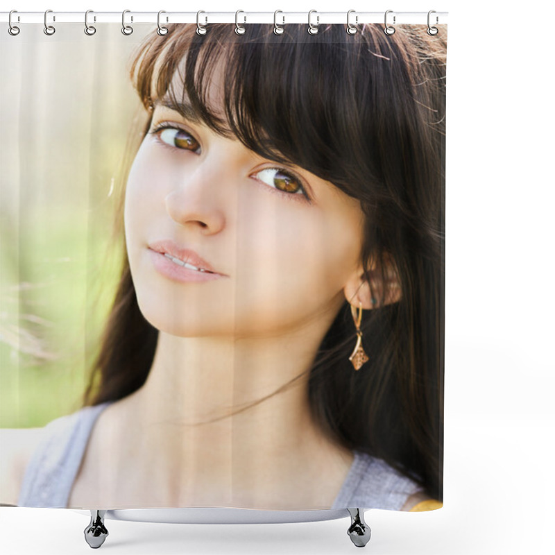 Personality  Beautiful Pretty Young Girl Shower Curtains