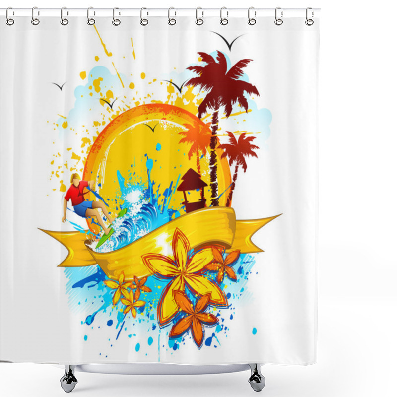 Personality  Grungy Beach Shower Curtains