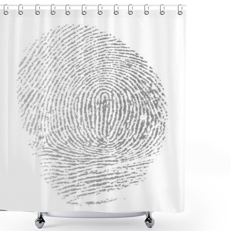 Personality  Original Photo Fingerprint Isolation On White Background, With Clipping Path Shower Curtains