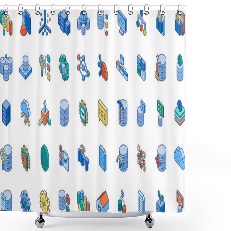 Personality  Big Data Icons .. High-Quality Vector Icons Collection With Editable Stroke. Ideal For Professional And Creative Projects. Shower Curtains