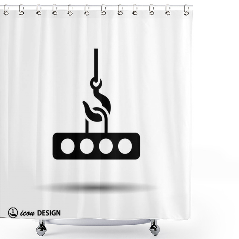 Personality  Pictograph Of Crane Hook Icon Shower Curtains