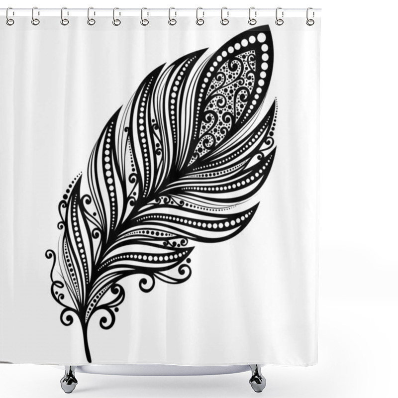 Personality  Peerless Decorative Feather (Vector), Tattoo Shower Curtains