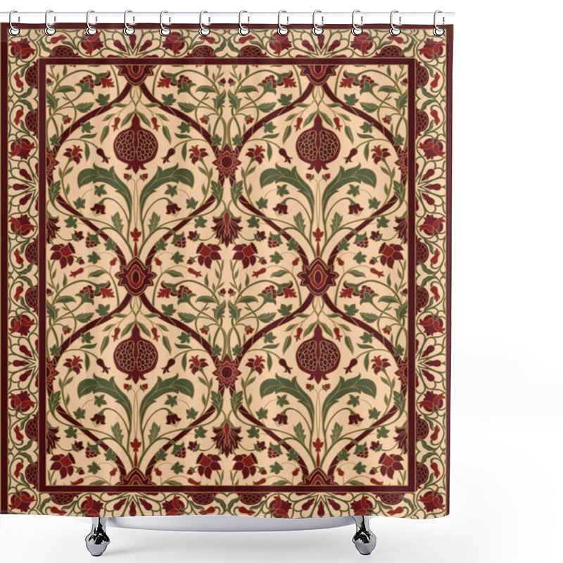 Personality  Carpet With Pomegranate.  Shower Curtains