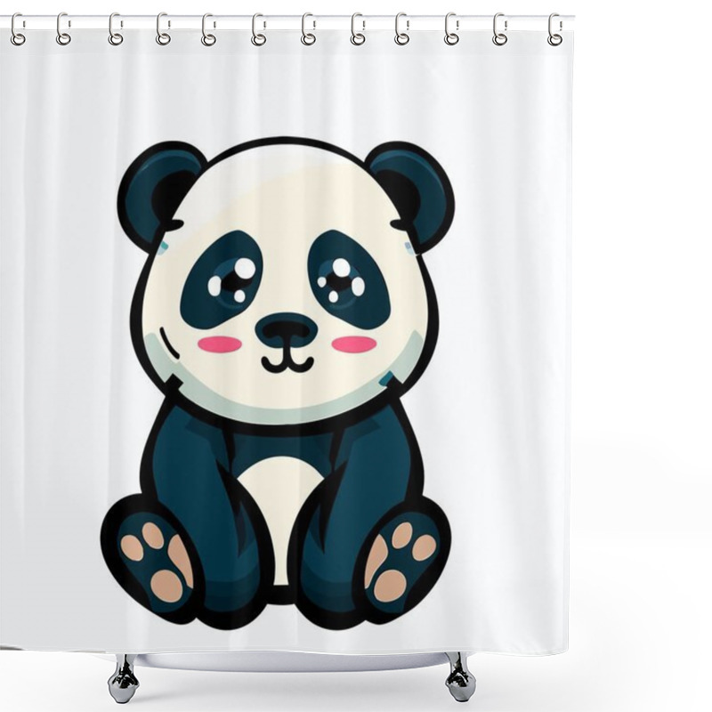 Personality  Cute Panda Vector Illustration, Playful Panda Graphic For Wildlife And Nature Themes Shower Curtains