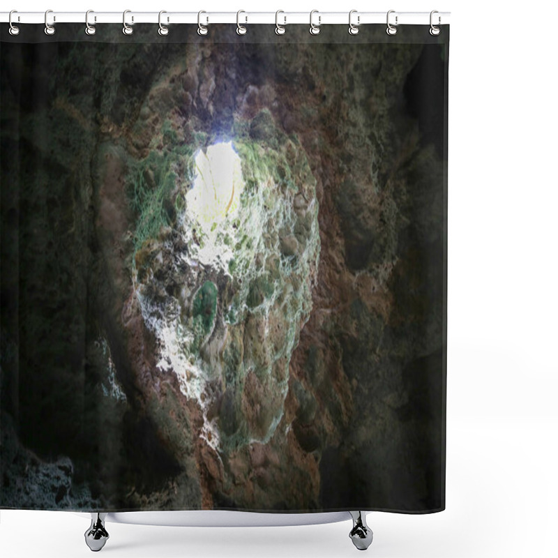 Personality  Inside Preacher's Cave In Eleuthera, The Bahamas Shower Curtains