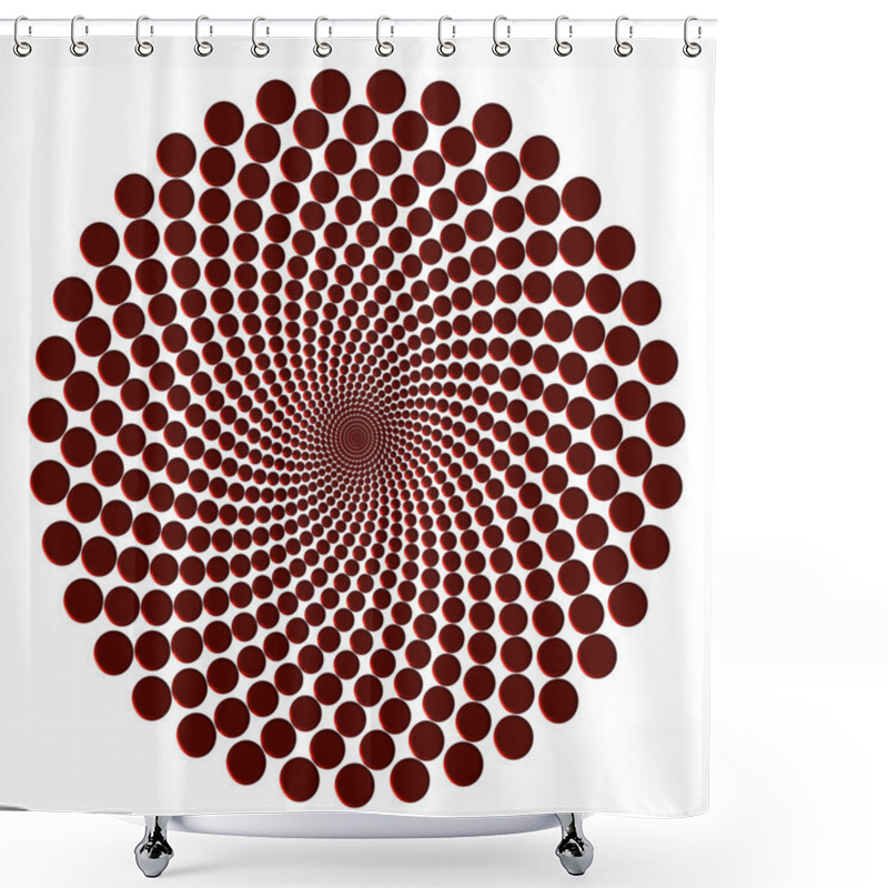 Personality  Abstract Dotty Symmetrical Pattern Over White Shower Curtains