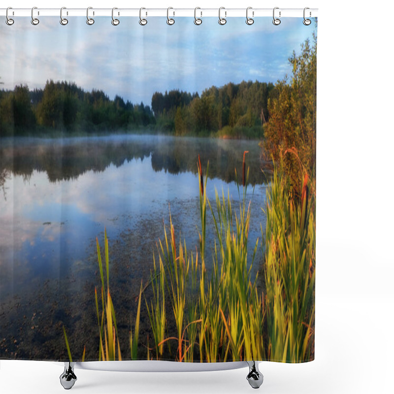 Personality  Early Morning On A Lake Shower Curtains