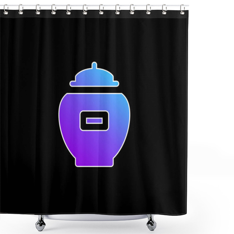 Personality  Ash Blue Gradient Vector Icon Shower Curtains