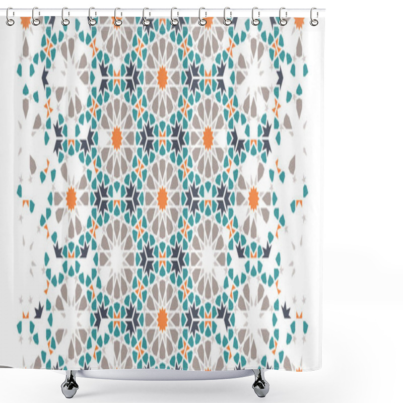 Personality  Moroccan Tile Repeating Vector Pattern,border. Shower Curtains