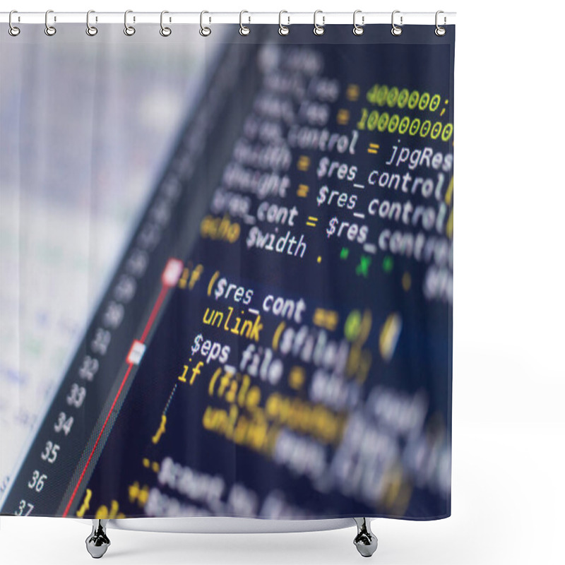 Personality  PHP Code On A Monitor, Programming Concept Shower Curtains