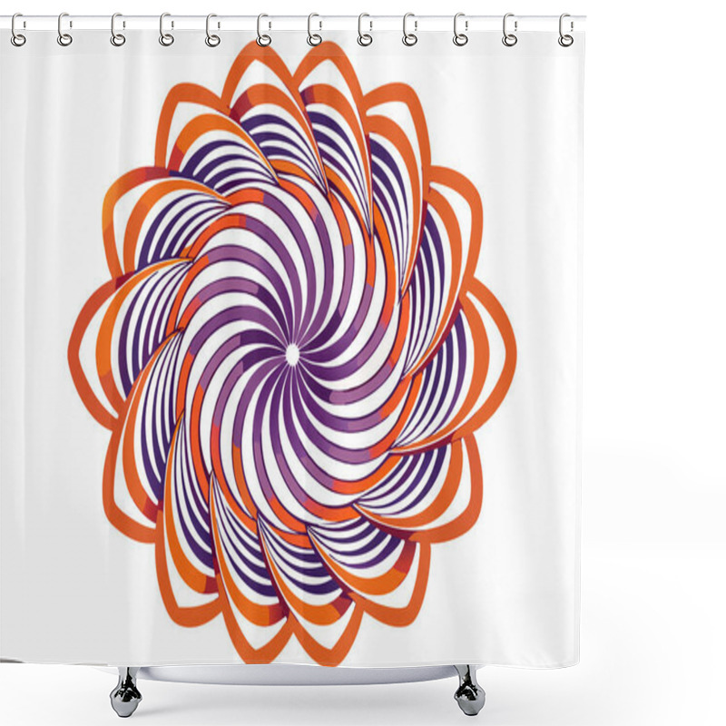 Personality  Vibrant Abstract Flower Design With Spiral Pattern Shower Curtains