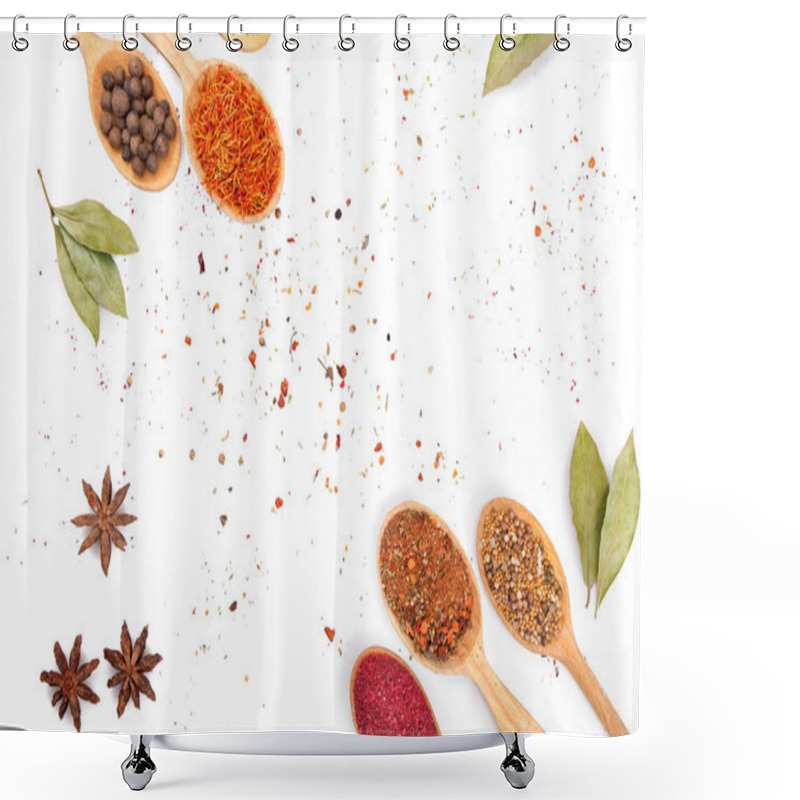 Personality  Different Spices In Spoons   Shower Curtains