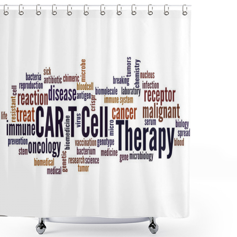 Personality  CAR T Cell Therapy Word Cloud Concept 5 Shower Curtains