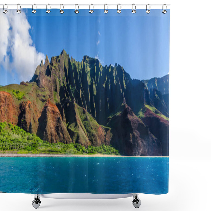 Personality  Amazing View Of Beautiful Napali Coast In Kauai Hawaii USA Shower Curtains