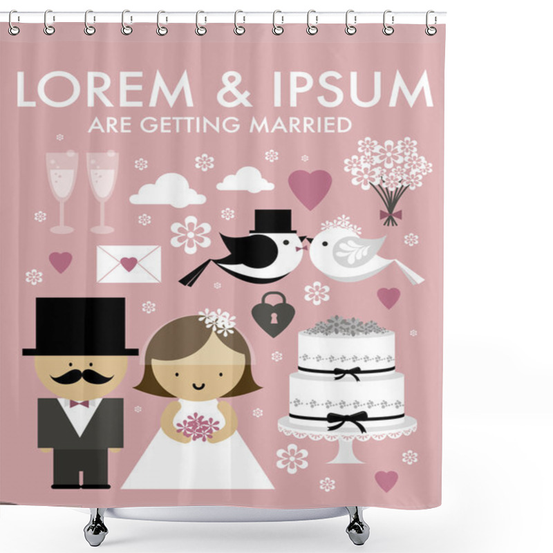 Personality  Wedding Template Shower Curtains