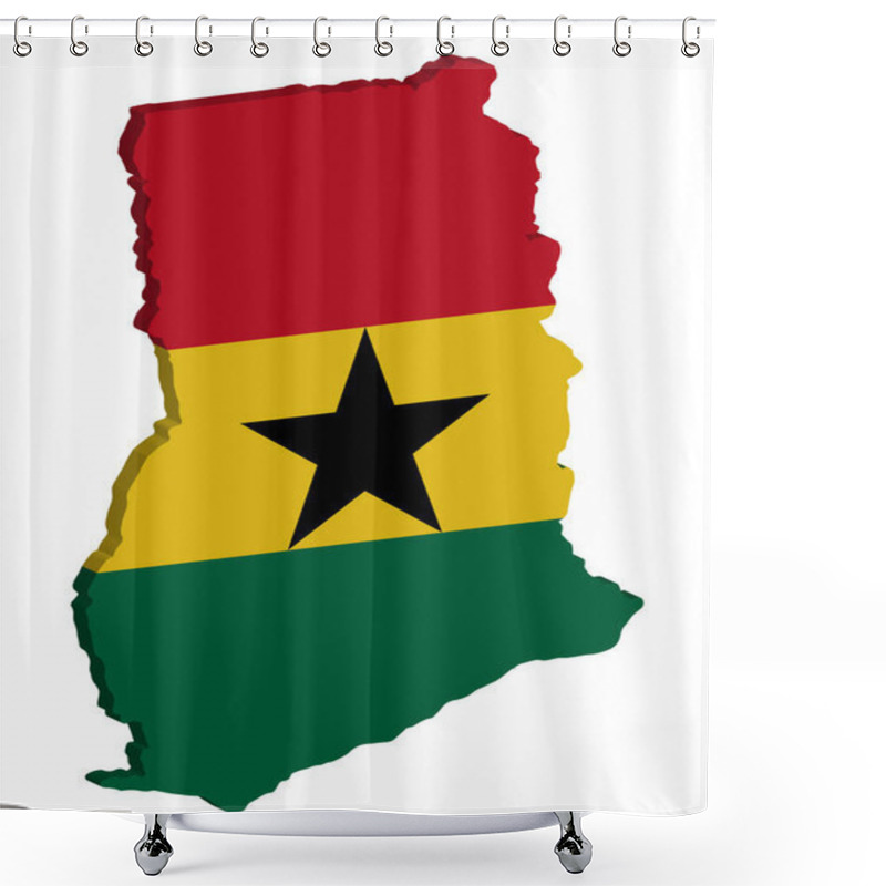 Personality  3D Ghana Map Flag Vector Illustration Eps 10 Shower Curtains