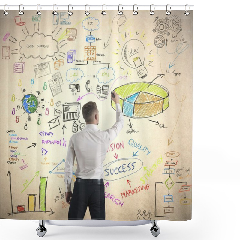 Personality  Modern Business Concept Shower Curtains