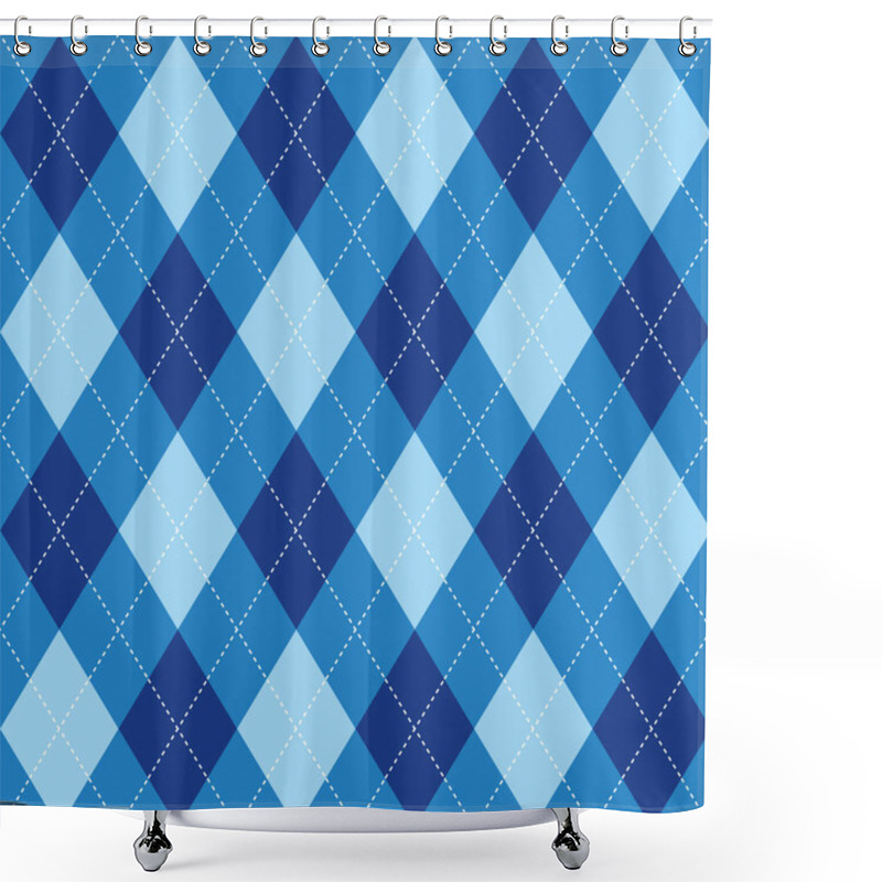 Personality  Argyle Pattern Blue Rhombus Seamless Texture Shower Curtains