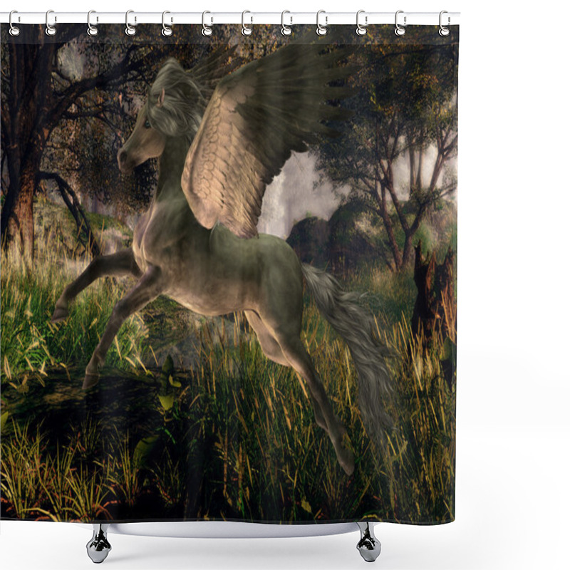 Personality  Forest Pegasus Shower Curtains