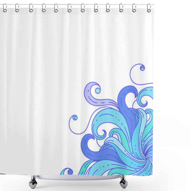 Personality  Wave Frame/Border Shower Curtains