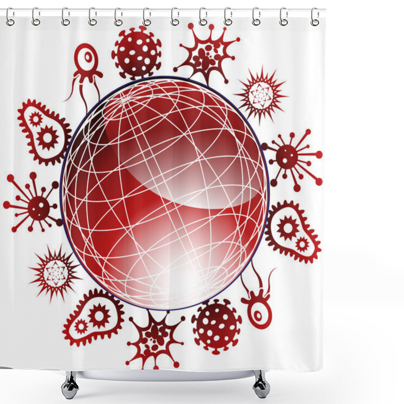 Personality  Global Viruses 3D Shower Curtains