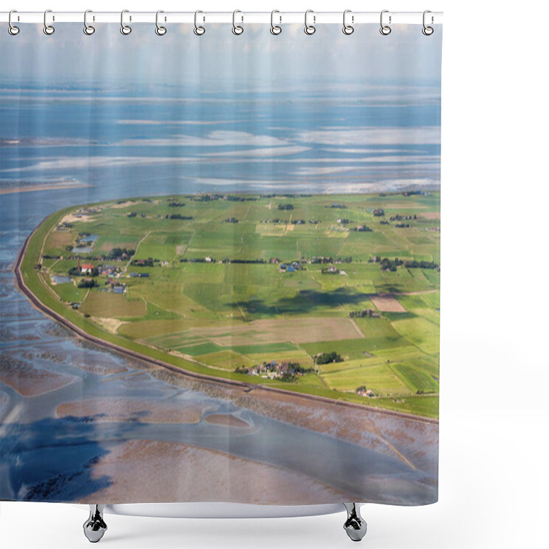 Personality  Pellworm Island, Aerial Photo Of The Schleswig-Holstein Wadden S Shower Curtains