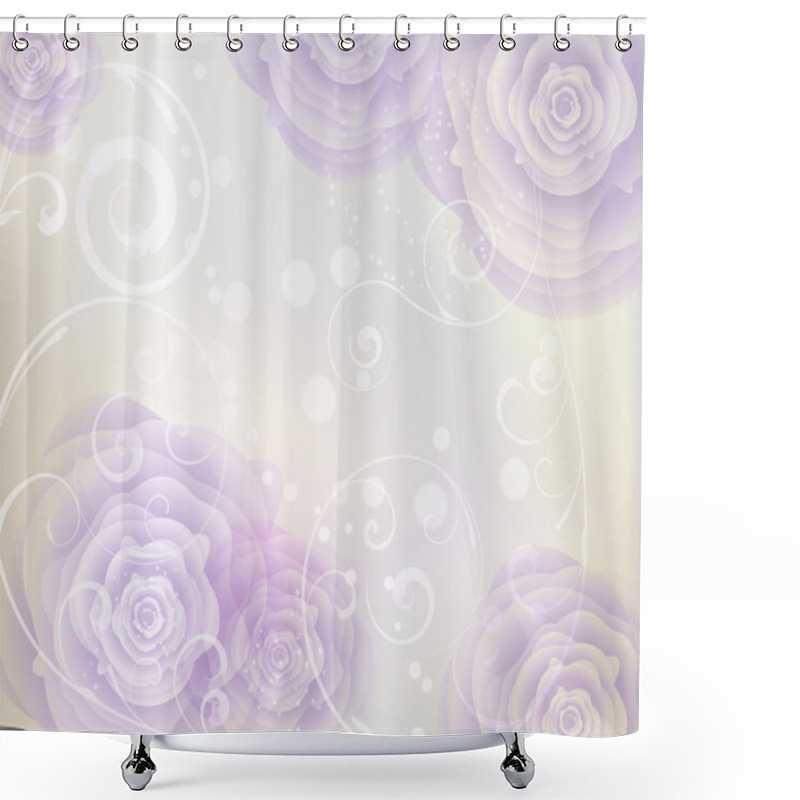 Personality  Purple Roses Background Shower Curtains