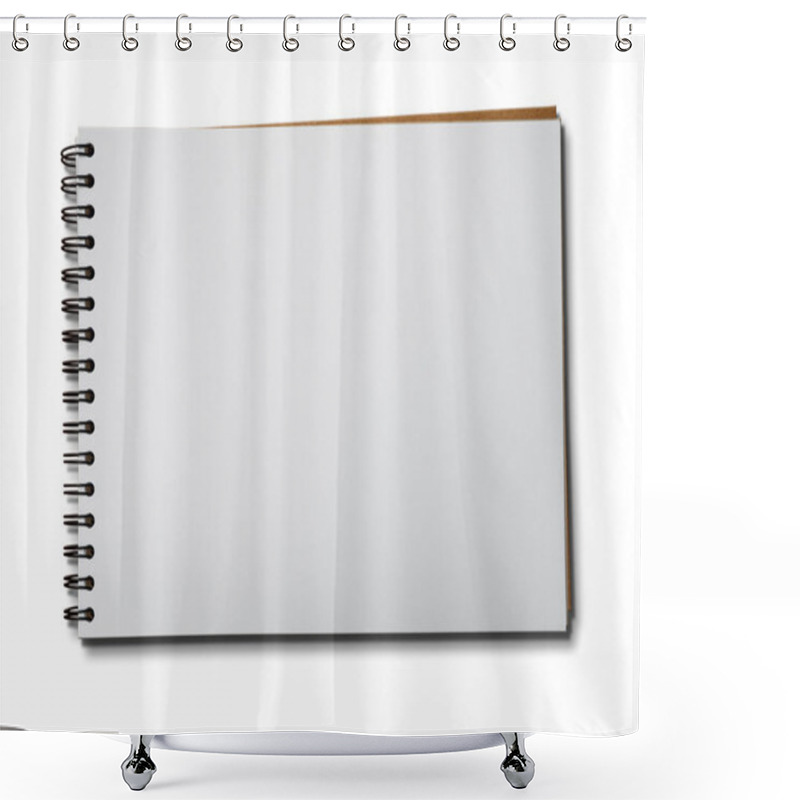 Personality  White Paper Notebook Horizontal Shower Curtains