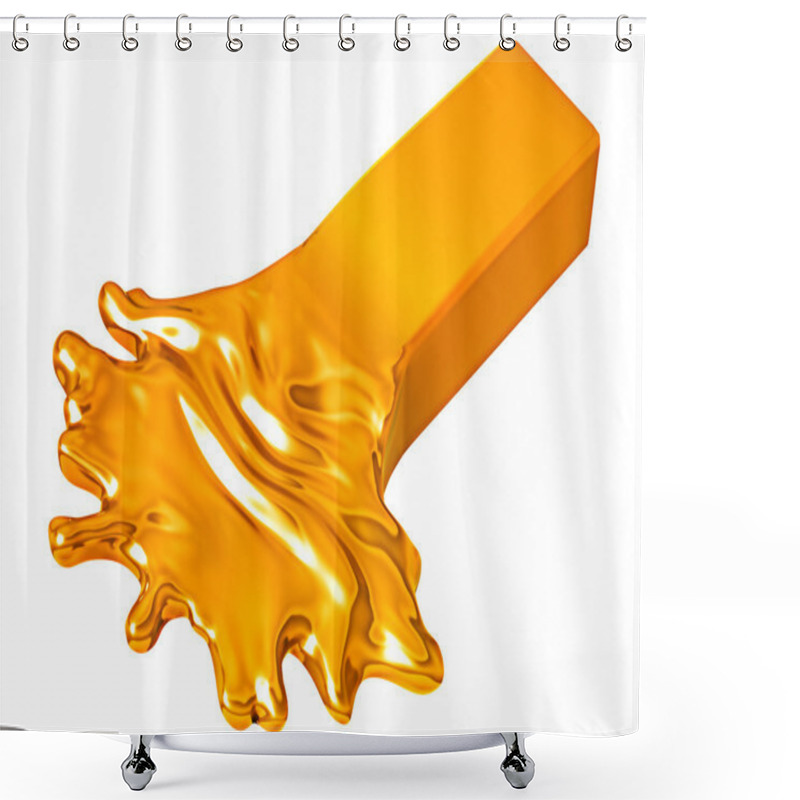 Personality  Depreciation: Melting Goldbar Isolated On White Shower Curtains