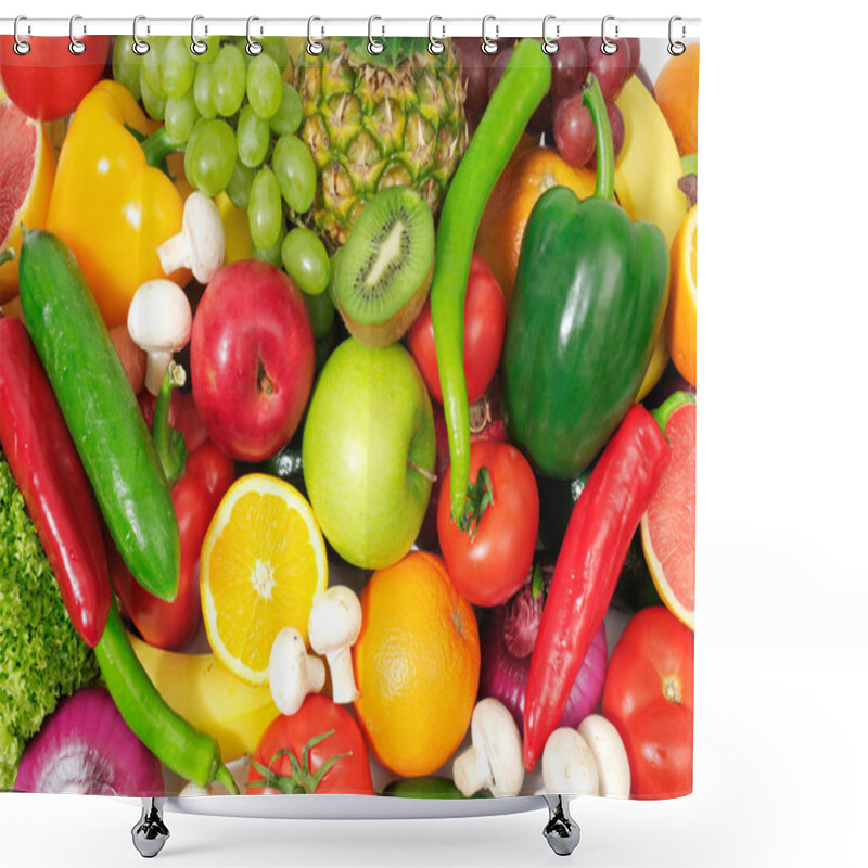 Personality  Fresh Fruits And Vegetables Shower Curtains