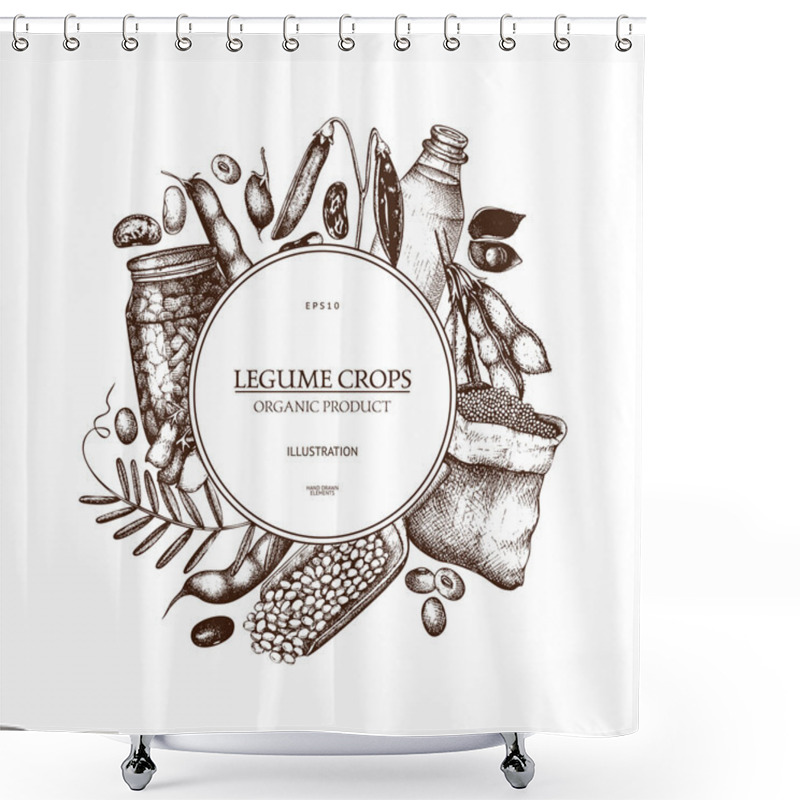 Personality  Ink Hand Drawn Legume Crops  Shower Curtains