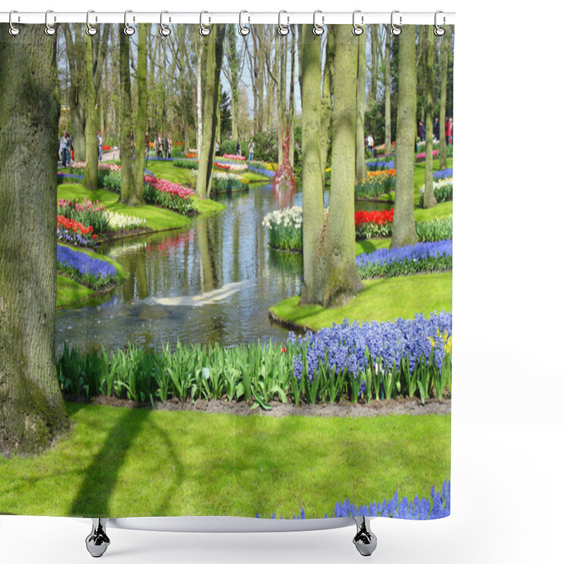 Personality  Scenic Garden With Spring Flowers Shower Curtains